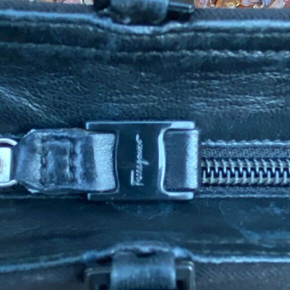 SALVATORE FERRAGAMO Nylon Chain-Linked Shoulder/Crossbody Bag. EUC! - Picture 8 of 16